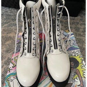 JEFFREY CAMPBELL Anarcho Lace & Zip Combat Boot